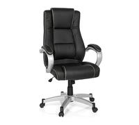 MyBuero Fauteuil de Direction, Fauteuil Bureau Relax CL180 Simili-Cuir Noir, avec accoudoirs, Dossier Haut