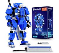 MyBuild Keiji 5027 - Unité Mecha à Armure Bleue avec Épée Longue, Modèle de Robot Articulé, Jouet de Construction 14+ - Série Sci-FI