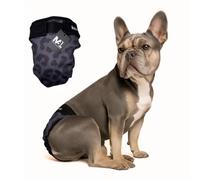 MyBullyLove Culotte anti-chaleur pour bouledogues français - Couche réutilisable pour chien sans trou pour canne à pêche, fabriquée à la main et réglable en continu (taille L (tour de hanches 49-53 cm