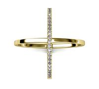 MYC-Paris - Bague X Duo - Or et Cristal - Laiton de Haute qualité - Plaqué Or 18k - Cadeau d'anniversaire, Fête des Mères, Noël