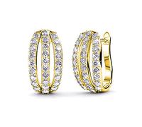 MYC PARIS - Boucles d'oreilles Elegant - Laiton de haute qualité + Plaqué Or 18k - Cristal Autrichien de très haute qualité - Cadeau d'anniversaire, Fête des Mères, Noël - Coloris Cristal