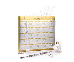 MYC-PARIS - Calendrier de l'avent MYC - Coloris Argent - Bracelet + Pendentif + Boucles d'oreilles - Cristal d'Autriche haute qualité - Cadeau d'anniversaire, Fête des Mères, Noël