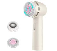 MYCARBON Brosse Nettoyante Visage Électrique Microcirculation Bidirectionnelle IPX7 Étanche 2 Vitesses Brosse Exfoliante Visage Silicone Brosse Rotative pour Nettoyage en Profondeur - Beige Rose