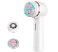 MYCARBON Brosse Nettoyante Visage Électrique Microcirculation Bidirectionnelle IPX7 Étanche 2 Vitesses Brosse Exfoliante Visage Silicone Brosse Rotative pour Nettoyer Le Visage en Profondeur, Blanc