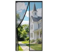 MYCARBON Moustiquaire Aimantée Porte d’Intérieur 80x210cm Fermeture Magnétique Maillage Ultra Fin Moustiquaire Porte d’Entrée Rideau Anti Mouche Installation Sans Perçage avec Bande Adhésive, Noir