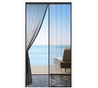MYCARBON Moustiquaire Porte Magnétique 110x220cm Maille Ultra Fine et Résistante Aimants Plus Puissants Moustiquaire Porte Fenêtre Aimantée Rideau Anti Mouches Anti Insectes avec Ruban Adhésif, Noir