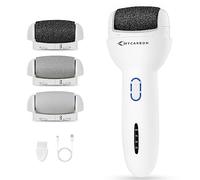 MYCARBON Râpe à Pieds Electrique 3 Vitesses Rapeuse Rechargeable Ponceuse Exfoliant Pédicure Lime Pieds Anti-Callosités Peau Morte Corne Soins IPX6 Etanche avec 3 Rouleaux -M06