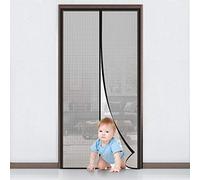 MYCARBON Rideau de Porte Anti Mouche 90x210cm Maillage Ultra Fin Moustiquaire Porte Magnétique avec Bande Adhésive, Fermeture Automatique, Rideau Moustiquaire Aimanté Installation Sans Perçage, Noir