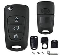 Mycarkey Kia Boîtier de clé télécommande avec clé pliante et 3 boutons, convient pour Rio, Venga, Cee'd, Pro Cee'd, Picanto, Sorento, Sportage, Soul