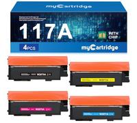 myCartridge 117A Toner Compatible pour HP MFP 179fwg 178nw, 4-Pack | Compatible pour HP 117A, HP Color Laser MFP 178nw 178nwg 179fnw 179fwg 150a 150w 150nw (Noir Jaune Cyan Magenta)