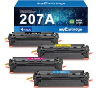 myCartridge 207A Toner avec Puce Compatible HP 207A 207X Cartouche de Toner pour HP Color LaserJet Pro MFP m283fdw M255dw m255nw m282nw m283fnd W2210A W2211A W2212A W2213A（4-Pack）