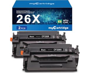 myCartridge CF226X 26X Toner Compatible pour HP 26X avec HP LaserJet Pro m402dn avec HP LaserJet Pro MFP-M426dw pour 26X CF226X 26A CF226A Toner (2 Noir)