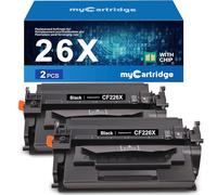 myCartridge CF226X 2X Noir Compatible avec HP LaserJet M402DNE M426FDN | Remplacement du HP 26X 2x noir compatibles avec HP LaserJet des séries M402 et M426 pour les modèles 26A 26X CF226A CF226X
