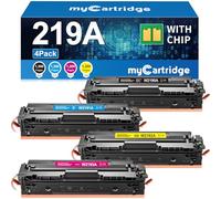 MYCARTRIDGE Lot de 4 cartouches de rechange pour HP 219A (avec puce) pour 219X 219A pour HP Color Laserjet Pro MFP 3302FDWG pour MFP 3302SDWG 3302FDNG pour W2190A W2191A W2192A W2193A