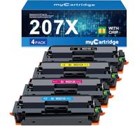 MYCARTRIDGE Lot de 4 toners de rechange avec puce pour HP 207X 207A compatibles avec HP Color Laserjet pro MFP m283fdw m282nw m255dw W2210X W2211X W2212X W2213X Noir, cyan, jaune, magenta