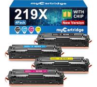 myCartridge Remplacement de HP 219X (avec Puce) pour 219A 219X pour HP Color LaserJet Pro MFP 3302FDWG Toner pour MFP 3302SDWG 3302FDNG pour W2190X W2191X W2192X W2193X(4er Pack)