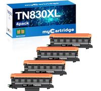 myCartridge TN830XL TN830 Lot de 4 Toners de Rechange compatibles pour Brother DCP-L2640DW TN830 XL TN-830 TN-830XL pour imprimante HL-L2460DW MFC-L2820DW HL-L2405W HL-L2480DW
