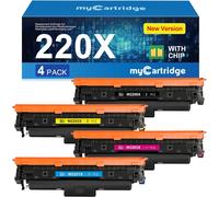 Mycatridge Compatible Pour Hp 220X Toner (Avec Puce) 220A Pour Hp Color Laserjet Pro 4202Dn 4202Dw Mfp 4302Dw 4302Fdn 4302Fdw Pack De 4