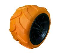 MYCENSE Roue solide robuste pour chariot de plage universel portable de rechange roue PU pliable camping chariot de plage, noir orange