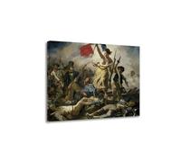MYCGGDGH Art mural célèbre, Reproductions de Tableaux, « La Liberté guidant le peuple »,Impression sur toile classique abstraite décoration moderne grande toile 60 x 72 cm, Encadré