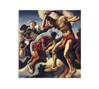 MYCGGDGH Célèbres Tableaux Thomas Hart Benton Arts indiens Image sur toile Reproduction de Thomas Hart Benton pour décoration murale salon ou bureau 60x50cm(24x20in) Sans cadre