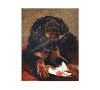 MYCGGDGH Edwin Landseer Impression sur toile Spaniel de la reine Victoria 'Tilco' affiche Reproduction de peintures à l'huile Animaux Art mural pour la maison et le bureau80x60cm(31x24in) Sans cadre
