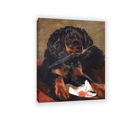 MYCGGDGH Edwin Landseer Impression sur toile Spaniel de la reine Victoria 'Tilco' affiche Reproduction de peintures à l'huile Animaux Art mural pour la maison et le bureau65x50cm(26x19in) Avec cadre