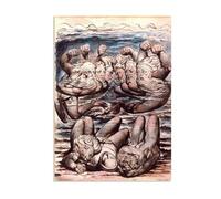 MYCGGDGH Illustration de la Divine Comédie de Dante Tableau Grand Salon William Blake célèbres impression sur toile tableau vintage decoration murale Reproduction sur Toile 110x80cm(43x31in) poster