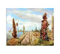 MYCGGDGH Impression sur Toile Decoration Murale Peinture Le miroir volé Tableaux Max Ernst Reproduction sur Toile Art Contemporain pour Salon Chambre Salle de Bains 80x60cm Sans cadre