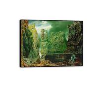 MYCGGDGH Impression sur Toile Decoration Murale Peinture L'oeil du silence Affiche Surréaliste Reproduction Oeuvre d'Art sur Toile pour Salon Chambre Salle de Bains 65x50cm Cadre noir