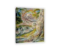 MYCGGDGH Le rêve mystérieux de Milton Tableau Canvas William Blake Impression sur Toile de Grande Taille Déco Maison Moderne pour Bureau ou Séjour Cadre Galerie 65x50cm(26x19in) Cadre