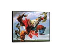 MYCGGDGH Max Ernst Image sur Toile L'Ange du foyer Tableaux de Peintres CéLèBres Affiche Max Ernst Impression sur Toile Tableaux Decoratifs Muraux Chambre Salon80x60cm(32x24in) Cadre noir