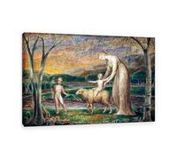 MYCGGDGH Notre-Dame avec l'Enfant Jésus Tableau Canvas William Blake Impression sur Toile de Grande Taille Déco Maison Moderne pour Bureau ou Séjour Cadre Galerie 75x50cm(30x20in) Cadre