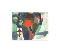 MYCGGDGH Paul Klee Impression sur toile Avec le soleil couchant poster Reproductions de Tableaux Célèbres Décoration murale pour salon et chambre 110x80cm(43x31in) Sans cadre