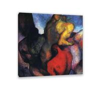 MYCGGDGH Reproduction de tableau de Thomas Hart Benton Trois chiffres Impression sur toile Copie de peinture à l'huile Décoration d'intérieur Salon et chambre60x60cm(24x24in) Cadre intérieur