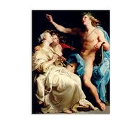 MYCGGDGH Reproductions de Tableaux Pompeo Batoni Célèbres Impression sur toile Apollon et deux muses Poster Pompeo Batoni Image sur Toile Décoration murale pour Salon chambre 90x70cm(35x28in) Poster