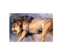 MYCGGDGH Reproductions de tableaux sur toile Edwin Landseer Étude d'un lion poster Art mural célèbre Décoration murale classique pour la maison et le bureau45x30cm(18x12in) Sans cadre