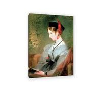 MYCGGDGH Reproductions de tableaux sur toile Edwin Landseer Portrait d'Elizabeth Wells poster Art mural célèbre Décoration murale classique pour la maison et le bureau55x40cm(22x16in) Avec cadre