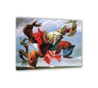 MYCGGDGH Tableaux de Peintres CéLèBres Affiche Max Ernst Impression sur Toile,L'Ange du foyer,Toile Max Ernst Tableau Decoration Murale Salon95x80cm(37x31in) Encadré