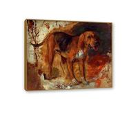 MYCGGDGH William Holman Hunt Impression sur Toile Étude d'un sang Peinture à L'Huile Reproductions de Tableaux Celebres sur Toile DéCoration Murale50x40cm(20x16in) Cadre en teck