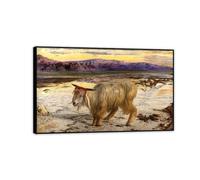 MYCGGDGH William Holman Hunt Impression sur Toile Le bouc émissaire Peinture à L'Huile Reproductions de Tableaux Celebres sur Toile DéCoration Murale110x70cm(43x28in) Cadre noir