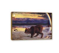 MYCGGDGH William Holman Hunt Impression sur Toile Le bouc émissaire Peinture à L'Huile Reproductions de Tableaux Celebres sur Toile DéCoration Murale70x50cm(28x20in) Cadre en teck
