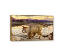 MYCGGDGH William Holman Hunt Impression sur Toile Le bouc émissaire Peinture à L'Huile Reproductions de Tableaux Celebres sur Toile DéCoration Murale95x60cm(37x24in) Cadre en teck