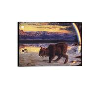 MYCGGDGH William Holman Hunt Impression sur Toile Le bouc émissaire Peinture à L'Huile Reproductions de Tableaux Celebres sur Toile DéCoration Murale85x60cm(33x24in) Cadre noir