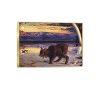 MYCGGDGH William Holman Hunt Impression sur Toile Le bouc émissaire Peinture à L'Huile Reproductions de Tableaux Celebres sur Toile DéCoration Murale85x60cm(33x24in) Cadre doré