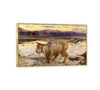 MYCGGDGH William Holman Hunt Impression sur Toile Le bouc émissaire Peinture à L'Huile Reproductions de Tableaux Celebres sur Toile DéCoration Murale35x55cm(14x22in) Cadre doré