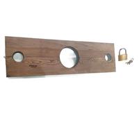 Mychaleyko - Pilori en Bois Verrouillable (Tête et Poignet). Structure huileuse foncée. Jouet premium réglable pour couples et hommes. Très noble. Production propre