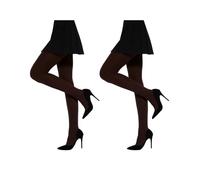 MYCHICLEGS - Collant femmes microfibre opaque 60 denier - Marron - L - lot de 2