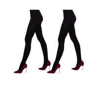 MYCHICLEGS - Collant femmes microfibre opaque 60 denier - Noir - XL - lot de 2