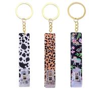 MYCHUS 3 PièCes Pinces à Cartes Bancaires en Acrylique ATM Extracteur de Cartes Sans Contact Porte-CléS avec Extracteur de Cartes pour Filles à Ongles Longs